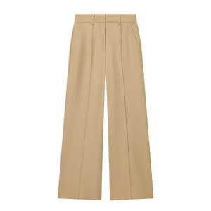 2026 Spring/Summer New Fashion Ribbed Vintage Casual Digital Printing High Solid Color Versatile Women's Long <b>Pants</b> - Product Image 1