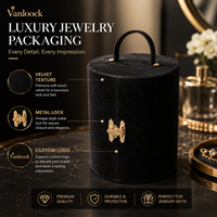 Boîte à bijoux en velours de luxe, boîte d'emballage ronde pour cadeau, boîte de rangement pour bijoux avec logo personnalisé, pour collier, bague, boucles d'oreilles