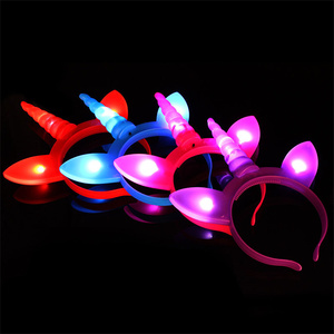 Diadema LED con diseño de unicornio, diadema luminosa para decoración de fiestas de cumpleaños y bodas - Product Image 5