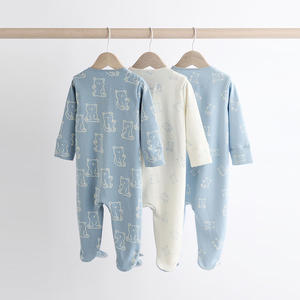 Tute da notte in cotone organico pagliaccetto <span class=keywords><strong>per</strong></span> bambini stampa personalizzata tutina bidirezionale con cerniera <span class=keywords><strong>per</strong></span> neonati abbigliamento neonato - Product Image 2