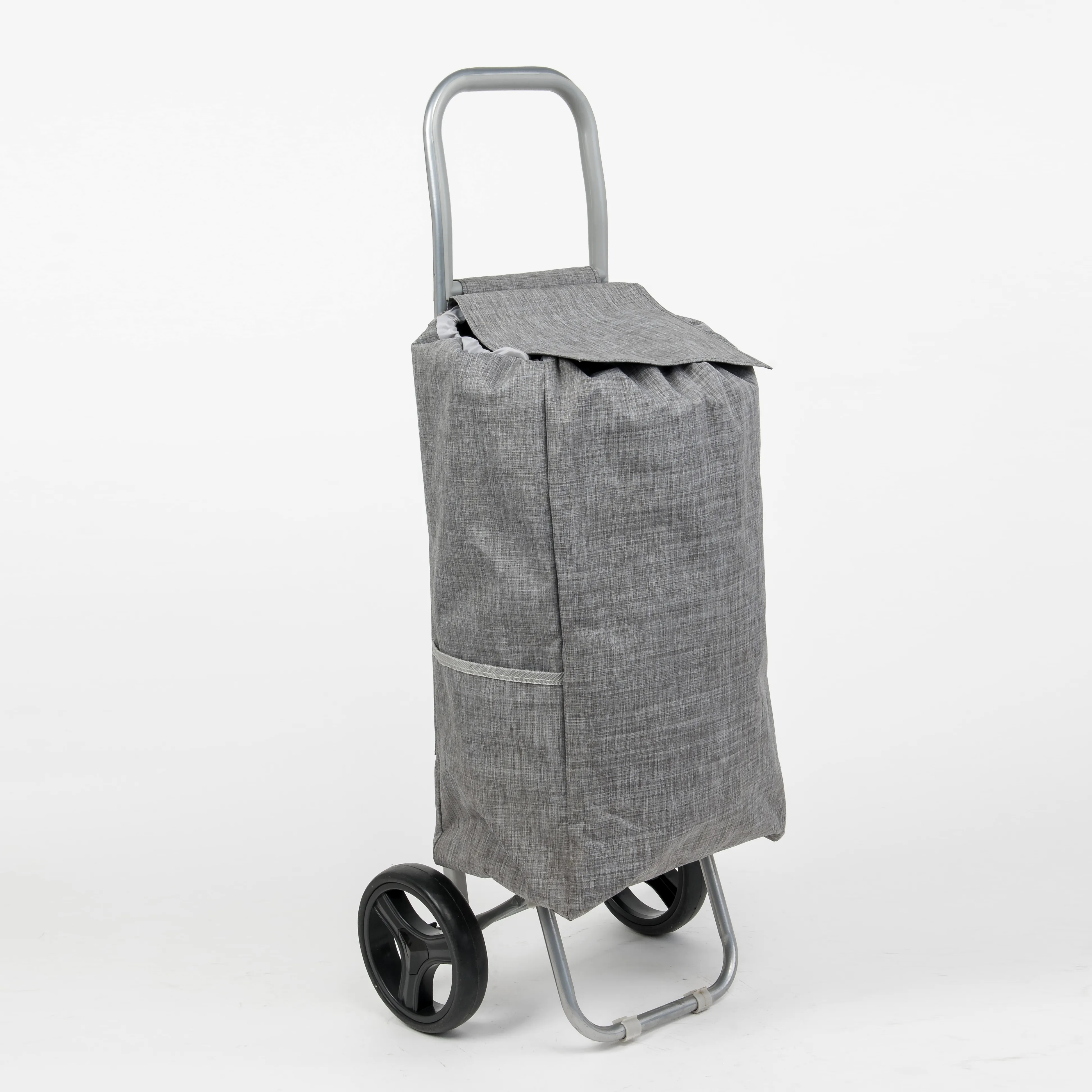 2024 Fashion 2 wheel light weight metal shopping cart with high quality with waterproof fabric bag