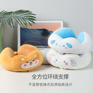 Oreiller de voyage en velours en forme de U avec motif animal pour la sieste au bureau et l'utilisation en avion - Product Image 3