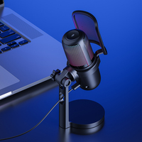 Microphone à condensateur USB professionnel de bureau carte son d'enregistrement de studio avec microphone microphones de jeu podcast