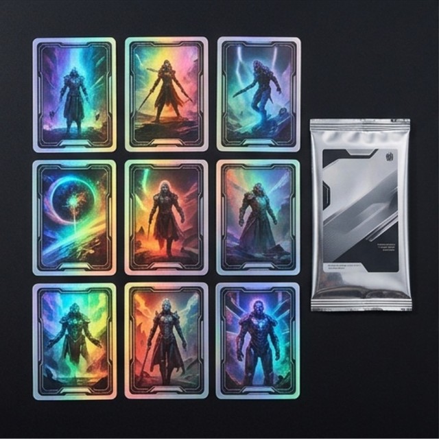 Premium Collectible Holographic Game Cards Set Features GAME Holographic Cards With Envelope Pack for Retail Shelves