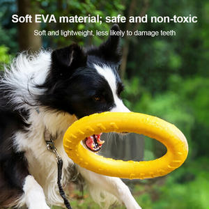ของเล่นเคี้ยวสำหรับสุนัขทำจาก EVA นุ่ม ทนทานต่อการกัด รูปทรงวงแหวนลอยน้ำ สำหรับฝึกและเล่นกลางแจ้ง - Product Image 4