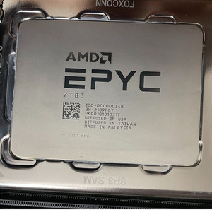AMD epyc 7T83เซิร์ฟเวอร์ประมวลผลซีพียู64คอร์128เธรด2.45GHZ 256MB แคช L3 280W ซ็อกเก็ต SP3สำหรับศูนย์ข้อมูลและการประมวลผลแบบคลาวด์ - Product Image 1