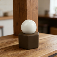 Pot à crème carré créatif avec couvercle sphérique - Emballage cosmétique en céramique marron mat, flacons de soin de la peau de luxe