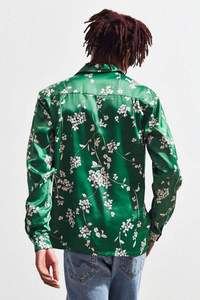 <span class=keywords><strong>Camicia</strong></span> con bottone in raso di <span class=keywords><strong>seta</strong></span> spessa di colore personalizzato con stampa floreale nuovo stile camicie oversize da uomo a manica lunga - Product Image 2