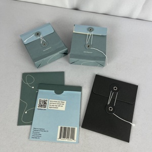 Lucu ramah lingkungan daur ulang hadiah mewah kemasan kertas Kraft dompet datar dapat diperpanjang kancing amplop penutup tali - Product Image 2