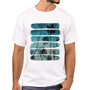 Camisetas de Verano de Algodón de 230G con Diseño de Playa al Atardecer para Hombre, Personaliza tu Diseño - Product Image 3