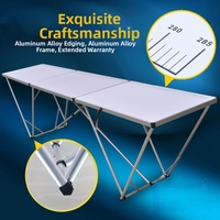 Table de pique-nique pliante moderne en aluminium pour l'extérieur, 3 m de long, idéale pour le collage de papier peint, les pique-niques et le camping