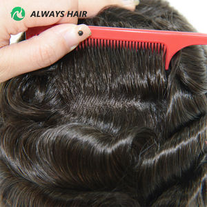 ระบบผมทดแทนสำหรับผู้ชาย สีน้ำตาลเข้ม แบบผมอินเดียแท้ ลอนธรรมชาติ ฐาน Fino Mono ความหนาแน่น 120% ฐานลูกไม้ PU ทนทาน - Product Image 3