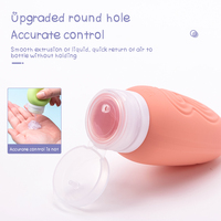 Bouteille de voyage en silicone rechargeable de 60 ml, anti-fuite, à presser, pour shampoing, lotion, cosmétiques, ensemble de voyage