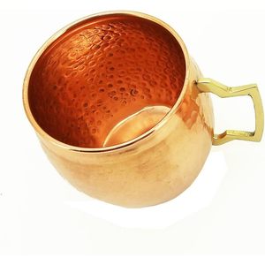 Taza de mula de Moscú de cobre puro 100% hecha a mano, taza martillada de 16 onzas, Juego de 2 con mango de latón, estilo Ins - Product Image 3