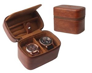 Custom Logo 2 slot orologio da polso scatola portaoggetti espositore per gioielli custodia orologio di lusso custodia per orologio da viaggio - Product Image 5