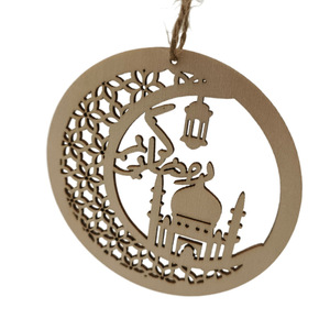 Деревянное праздничное украшение Eid, украшение «сделай сам» в виде круглой Луны - Product Image 3