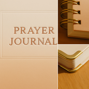 LABON Cream Gradient Oración Diario con encuadernación en espiral Hoja de oro Debossed Marco Elegante Christian Devotitional Notebook - Product Image 5