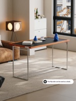 Table basse moderne Rio, style Bauhaus, en bois massif et acier inoxydable, meubles de salon pour petites maisons