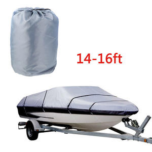 Housse de bateau en forme de V de 14 à 16 pieds, grise, imperméable, en polyester 210D et en PVC, pour bateau de plaisance - Product Image 4