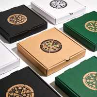 Boîte à pizza en carton ondulé épaisse et robuste avec logo personnalisé, boîte à emporter jetable, emballage alimentaire recyclable