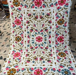 Embroidery Suzani <b>Throw</b> Wall Hanging Boho Home Decor Table Cloth Ethnic <b>Bed</b> <b>Cover</b> Luxury Blanket Gift - Product Image 4