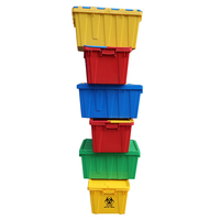 Boîtes de rangement avec couvercles, boîtes mobiles en plastique, conteneur de livraison fixé avec poignée pour déménagement société