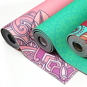 Vente en gros de tapis de yoga personnalisés en PVC imprimé anti-marque privée pour hommes et femmes, 6 mm, GLPVYM0020 - Product Image 1