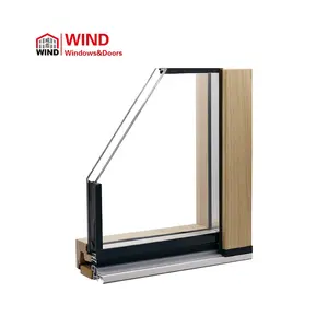 De doble vidrio de aluminio ventana de madera pista arriba plegable arriba rv ventana corredera
