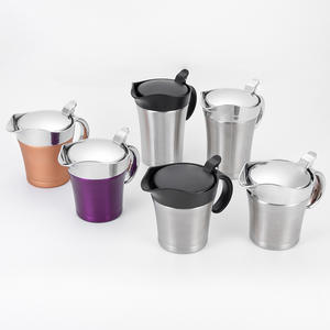 Nouvelles idées de produits 2026 : Soupière isotherme double paroi en acier inoxydable 304 de 47 cl avec couvercle articulé, pot à sauce pour steak - Product Image 1