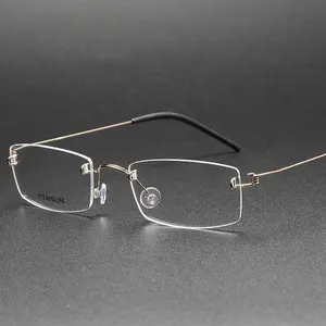 מרשם קריאה ללא שפה משקפיים מסגרות לגברים נמוך Moq Custom אופטי משקפיים Eyewear טיטניום ללא מסגרת