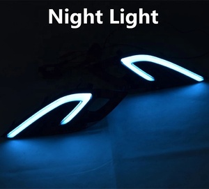 ไฟเดย์ไลท์ LED 3 สี สำหรับรถยนต์โตโยต้า แคมรี่ <span class=keywords><strong>ปี</strong></span> <span class=keywords><strong>2017</strong></span> 2018 2019 ไฟ DRL สีขาว ไฟเลี้ยวสีเหลือง ไฟตัดหมอกสีน้ำเงินกลางคืน - Product Image 3