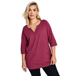 Camiseta de Mujer de Moda, Holgada, Informal, Cuello Redondo, Ligera, para Uso Diario, Verano, Marca Privada, Venta al Por Mayor - Product Image 1
