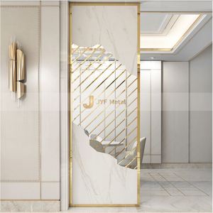 Biombo Decorativo Móvil Translúcido de Acero Inoxidable, Impermeable y Resistente a la Oxidación, Diseño Personalizable para Hoteles, Pasillos y Salones de Banquetes - Product Image 4