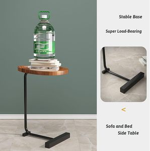 Modern <b>Round</b> Nesting Wood Coffee <b>Table</b> Set with Steel Frame <b>Side</b> <b>Tables</b> for Home Living Room Bedroom Furniture - Product Image 2