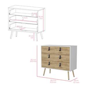 Juego de dormitorio DB Dresser Magness Blanco/macadamia con función de almacenamiento para uso en la sala de estar - Product Image 3