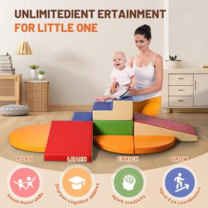 Équipement de jeu souple en cuir PU 9 pièces pour le développement moteur des tout-petits - Blocs de mousse pour enfants, jouets et meubles pour grimper et ramper - Product Image 4
