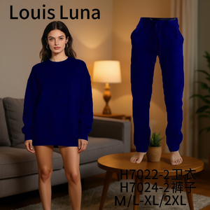 HDJ 2 Piece Set Tracksuit <b>Jogger</b> Suit <b>Oversized</b> Sweatshirt and Pants Loungewear Activewear H7022-2Sweatshirt+H7024-2Pants - Product Image 1