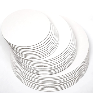 Planche à gâteau en papier ondulé blanc Base de gâteau d'anniversaire Plateau rond 6 8 10 12 pouces Assiette alimentaire Carton Base de gâteau étanche à l'eau - Product Image 3