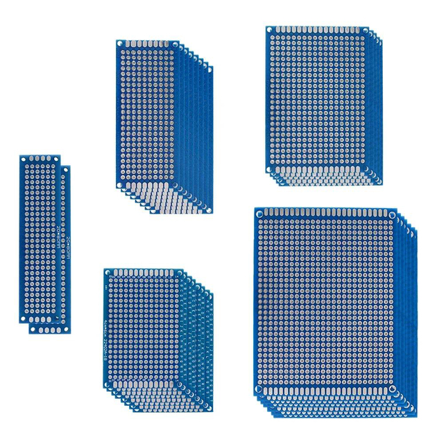 18-40PCS Double Sided PCB Board Kit 2x8cm 3x7cm 4x6cm 5x7cm 7x9cm Green Blue Universal Circuit Board DIY Electronic Kit