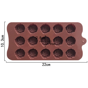 Moule en silicone en forme de rose à 15 cavités, échantillon gratuit d'usine 179, moules en silicone pour chocolat, <span class=keywords><strong>bac</strong></span> à glaçons en silicone - Product Image 2