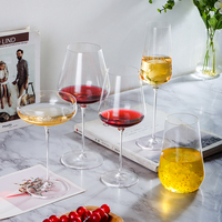 Verres à vin en cristal transparent sans plomb, soufflés à la main, de luxe, ultra fins, légers, ensemble de verres à vin rouge, style américain