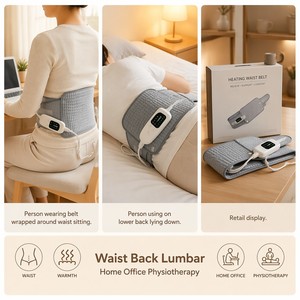 Cinturón Eléctrico Térmico de Cedro <span class=keywords><strong>para</strong></span> Cintura y Espalda, Calentador Lumbar con Compresa Caliente <span class=keywords><strong>para</strong></span> Alivio del Dolor, 6 Niveles, Temporizador, Felpa Suave - Product Image 2