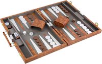 Jeu de Backgammon Deluxe de 19 pouces, étui de voyage en PU, plateau marron, jeux de société classiques