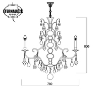 Lustre sur mesure en cristal K9 avec cadre en laiton et éclairage LED pour villa à plafond haut et escalier