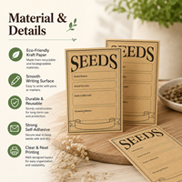 Amplop Biji-bijian Kertas Kraft 100 PCS Segel Otomatis Dapat Ditulisi untuk Penyimpanan Biji Sayuran, Bunga, dan Herbal di Kebun Logo Dapat Disesuaikan