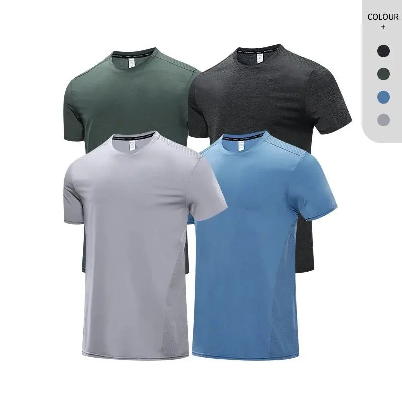 ATR414LLC yüksek kaliteli naylon Spandex hızlı kuru t-shirt nem esneklik spor spor giyim özel Fitness giysileri adam T Shirt