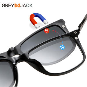 Montures de lunettes de soleil magnétiques Grey Jack pour hommes, monture en métal noir TR, verres TAC UV400, lunettes de conduite vision nocturne - Product Image 5