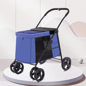 Carrito Plegable de 4 Ruedas para Mascotas, con Tela Transpirable, Techo de Malla Transparente, Diseño Moderno para Animales Lesionados - Product Image 3