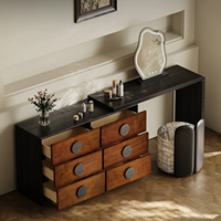 Coiffeuse de style américain avec 6 tiroirs, vente en gros d'usine, bureau de maquillage extensible avec miroir et éclairage