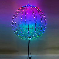 Guirlande lumineuse sphérique pliable de 40 cm, boule magique LED, guirlande lumineuse à piles, blanc chaud, indice de protection IP44, 5 V, extérieur, facile à installer